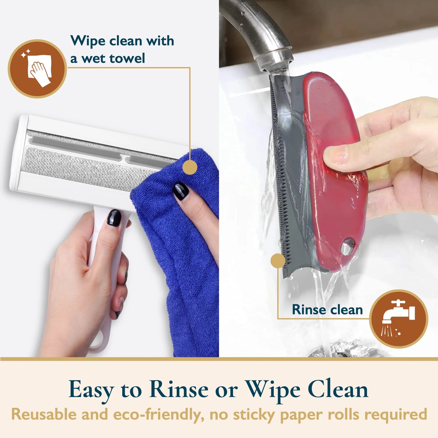 Professional Pet Hair Removal Set - Reusable Lint Roller and Detailer for Efficient Fur Removal from Furniture, Carpets, Clothing, and Vehicles