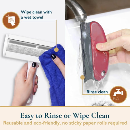 Professional Pet Hair Removal Set - Reusable Lint Roller and Detailer for Efficient Fur Removal from Furniture, Carpets, Clothing, and Vehicles