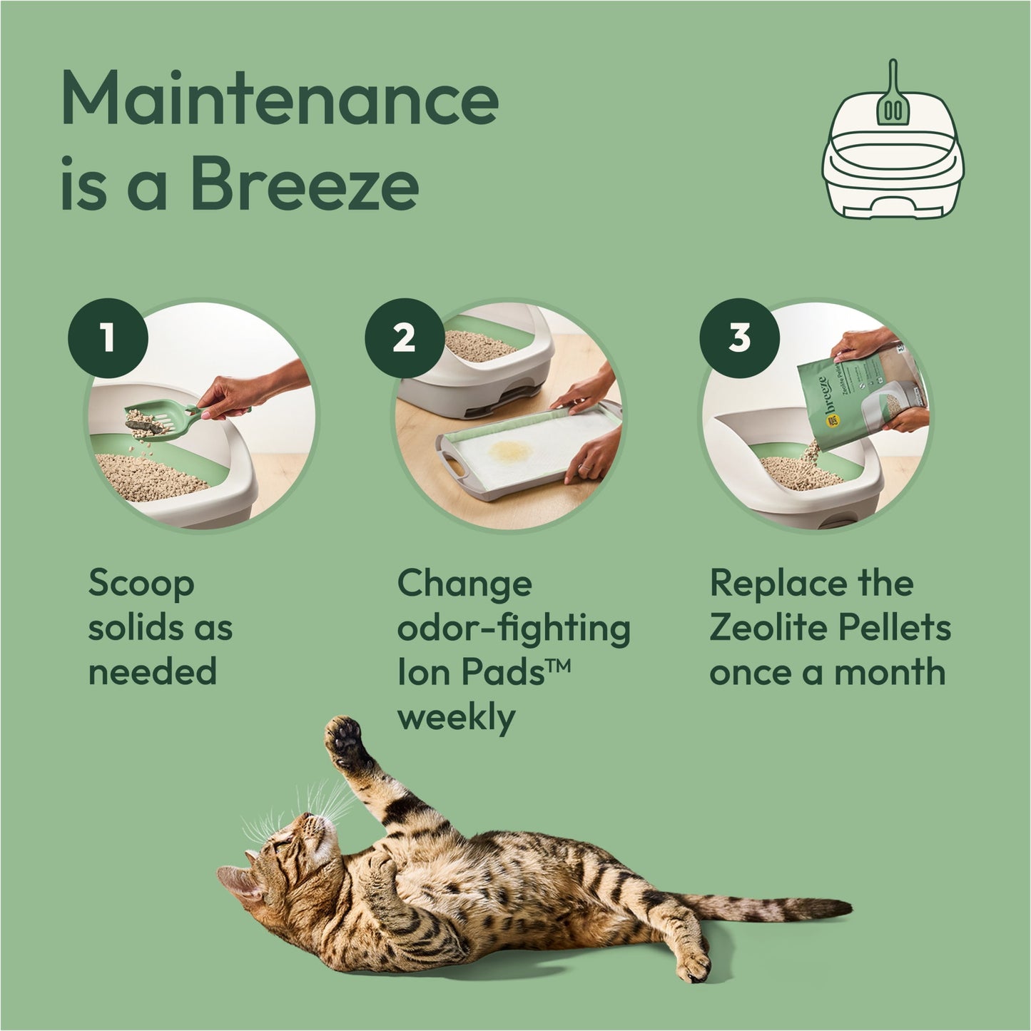 Purina  Breeze Cat Litter Box System Kit with Pellet Cat Litter, Litter Box, and Litter Box Pads