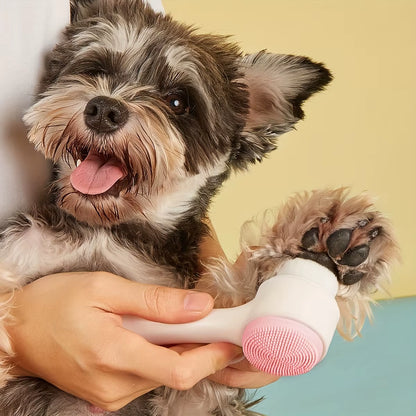 Silicone Pet Paw Cleaner & Massage Brush - Dual-Sided Dog Grooming Tool for Healthy Coats and Claws