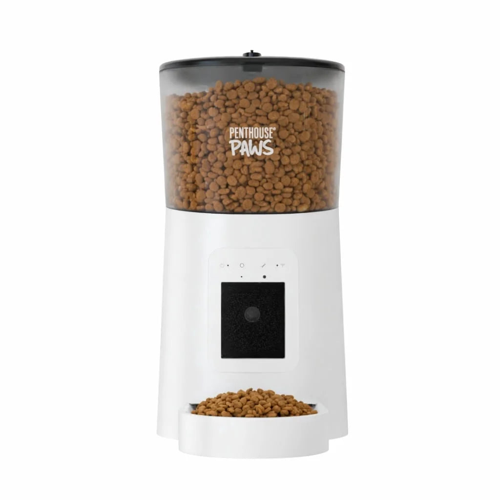  Paws Smart HD Pet Feeder, 6L Dry Food Capacity, 1080P Camera, 2-Way Audio, Scheduled Meals, Backup Power, Easy to Clean, Anti-Jam Design for Cat & Dog, Black